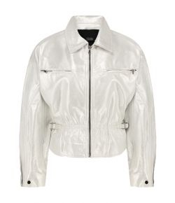 Ibana_Jules_metallic_jacket_Zilver