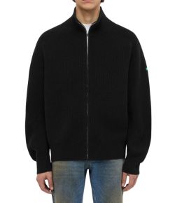 Flaneur_Badge_knit_cardigan_Zwart