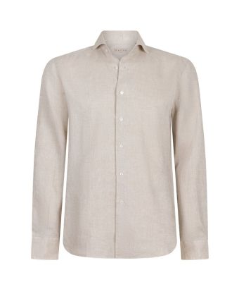 Xacus_washed_linnen_shirt_tailor_fit__Zand
