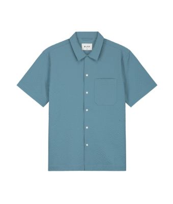 Olaf_Hussein_Seersucker_shirt_SS_Blauw_grijs