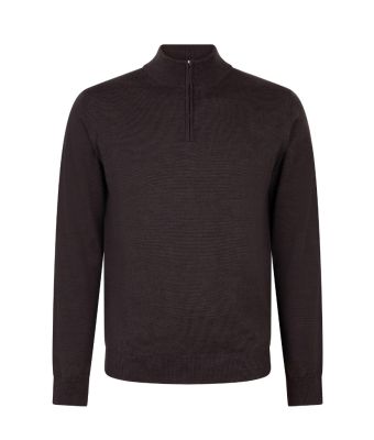 Llaud_heren_lupetto_half_zip_extra_fine_merino__Bruin_donker