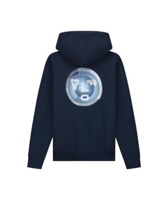Olaf_Hussein_spiral_face_hoodie_Blauw_donker