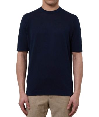 Filippo_De_Laurentiis_luxury_knitwear_shirt_Blauw_donker