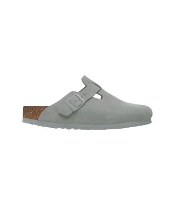 Birkenstock_Boston_Clogs_Suede_Leather__narrow__Groen_grijs