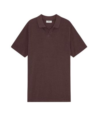 NN07_Paul_Open_Collar_Organic_Cotton_Polo_Bruin_donker