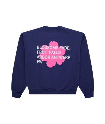 Arbor_Antwerp_Blossems_Crewneck_blue__Blauw_donker