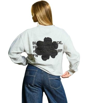 Arbor_Antwerp_Black_Blossems_Crewneck_Grijs