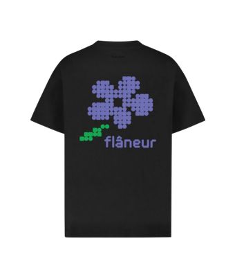 Flaneur_Pixel_flower_T_shirt_Zwart