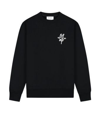 Olaf_Hussein_Olaf_monogram_Graphic_crewneck_Zwart