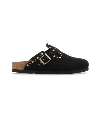 Birkenstock_Boston_Clogs_Suede_Rivet__narrow__Zwart