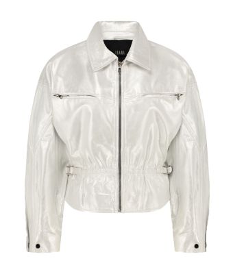 Ibana_Jules_metallic_jacket_Zilver