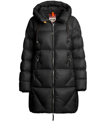Parajumpers_Dames_Janet_Donsjack_lang_capuchon_Zwart_wit