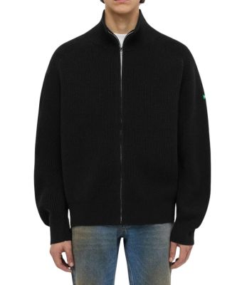 Flaneur_Badge_knit_cardigan_Zwart