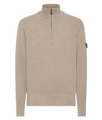 Peuterey_heren_Crivelli_chenille_half_zip_Zand_2