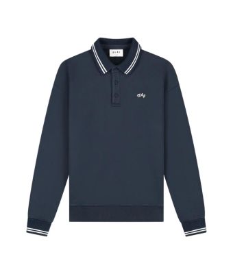 Olaf_Hussein_Polo_Tipping_Detail_Oversized_Blauw_donker