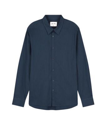 Olaf_Hussein_Shirt_Stitched_Striped_Relaxed_Blauw_donker