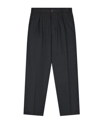 Olaf_Hussein_Pantalon_Regular_wool_blend_pleated_Grijs_donker