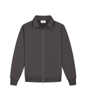 Olaf_Hussein_Essential_zip_up_polo_Grijs_donker