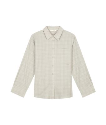 Olaf_Hussein_Checked_fitted_shirt__Beige