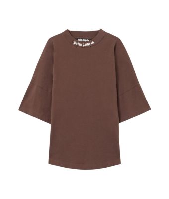 Palm_Angels_Classic_logo_over_T_shirt_Bruin_donker