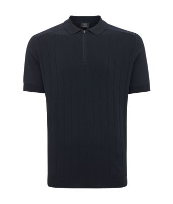 Genti_Polo_zip_SS__Blauw_donker