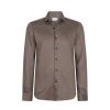 Xacus Knitted jersey tailor fit shirt Taupe