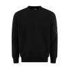 C. P. Company Diagonal Raised Fleece Crew Neck Lens Sweatshirt Zwart