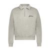 Flâneur signature raglan half zip cool grey Grijs mêlee