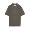 NN07  Hansie Ribbed Half Zip Polo Groen mix
