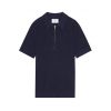 NN07  Hansie Ribbed Half Zip Polo Blauw mêlee