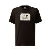 C. P. Company 30/1 Jersey logo label T-shirt Zwart