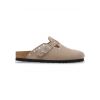 Birkenstock Boston Clogs Suede Rivet (narrow) Taupe